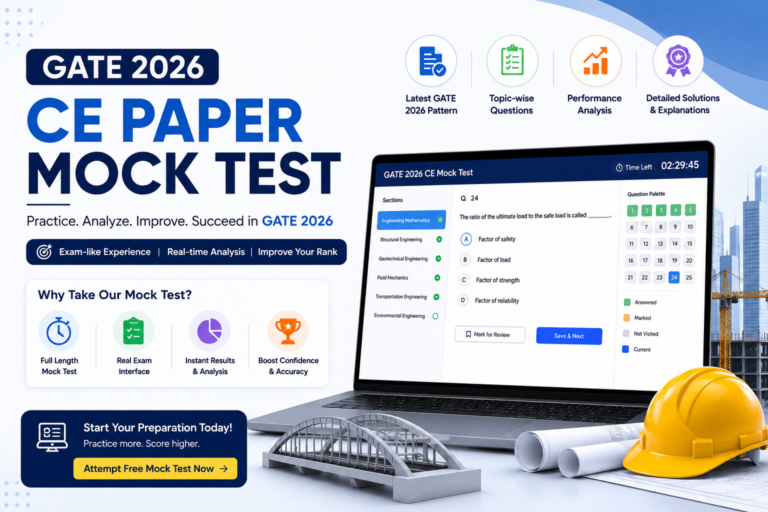 GATE 2026 CE Paper Mock Test - Free Test with Answers